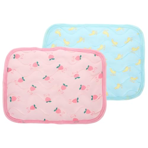 MOTHNUR 2 Stück Teiliges Kühlmatten für Kleine Haustiere Atmungsaktive Leichte Schlafmatte für Hamster und Kaninchen Weiches Schadstofffreies Stoffmaterial für Sommer und Reisen von MOTHNUR