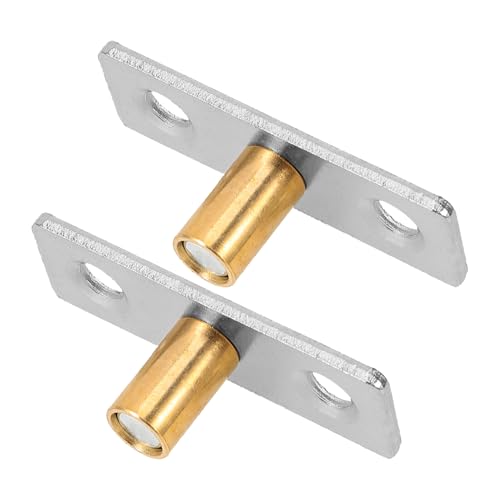 MOTHNUR 2 Stück Teiliges Schiebetür Bodenführungs Langlebigem Metall Geräuschlose Laufschiene für Glatte Türen Mittelachse mit Kupferkopf Geeignet für Haus Schranktüren von MOTHNUR