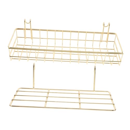 MOTHNUR 2 Stück Teiliges Wandregal Goldfarbene Drahtkörbe mit Haken Wandrahmen Organizer mit Montage Vielseitiges Wandpaneel Aufbewahrungssystem für Zuhause und Dekoration MOTHNUR 2 Stück Teiliges Wandregal Goldfarbene Drahtkörbe mit Haken Wandrahmen Organizer mit Montage Vielseitiges Wandpaneel Aufbewahrungssystem für Zuhause und Dekoration von MOTHNUR