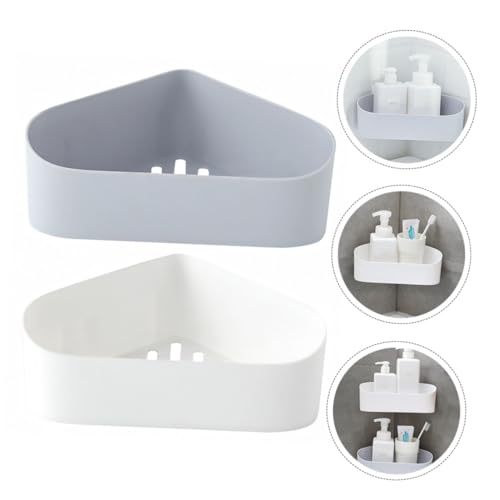 MOTHNUR 2 Stück Teiliges Wandregal aus Langlebigem Praktisches Eck wandmontage Küchen Badezimmer aufbewahrungsregal Bohrfreies Hängeregal für Mehr Ordnung und Stilvolle Raumnutzung von MOTHNUR