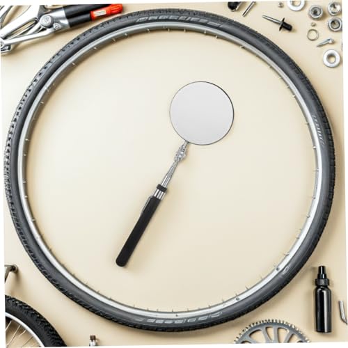 MOTHNUR 2 Stück Teleskopischer Inspektionsspiegel mit Großem Rundem Spiegel Ausziehbar für Auto-unterboden Innenwandprüfung Rutschfester Griff für Mechaniker und Techniker Langlebig und von MOTHNUR