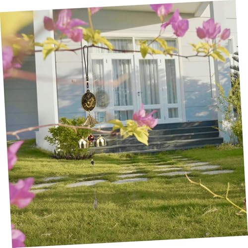 MOTHNUR 2 Stück Windspiel Metall Windspiel Buddha Motiv Langlebiges Garten Deko Feng Shui Klangspiel für Tür Fenster Veranda Draußen mit Silbernem Klang und Glücksmuster von MOTHNUR