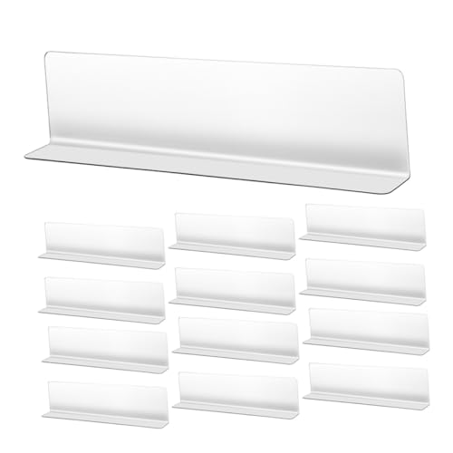 MOTHNUR 20 Stück Förmige Kunststoff regalteiler Transparent Klare Trennstege für Supermarkt Flexible Produkttrenner für Schränke Ablagen Bücherregale Einfache Installation Vielseitig für von MOTHNUR