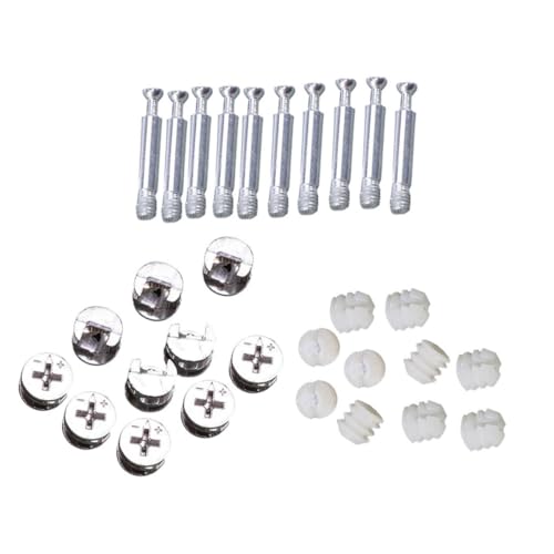 MOTHNUR 24 Sätze Möbelverbinder Cam Bolzen Schrauben Muttern Dübel Verbindungselemente Rostfrei Langlebig für Stabile Möbelmontage von MOTHNUR