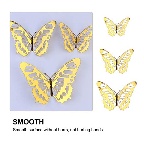 MOTHNUR 24 Stück Teiliges Metalloptik Schmetterling Wandtattoo Hohl Ausgeschnittene Papieraufkleber für Wohnzimmer Schlafzimmer Deko Realistische Fliegende Schmetterlinge in Gold Elegante MOTHNUR 24 Stück Teiliges Metalloptik Schmetterling Wandtattoo Hohl Ausgeschnittene Papieraufkleber für Wohnzimmer Schlafzimmer Deko Realistische Fliegende Schmetterlinge in Gold Elegante von MOTHNUR