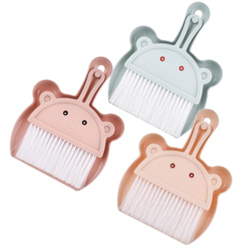 MOTHNUR 3 Sätze Tragbares Mini Kehrset mit Nylonbürste Kehrblech Handlicher Tischbesen für Büro Zuhause und Kleine Flächen Robust und Vielseitig Einsetzbar von MOTHNUR