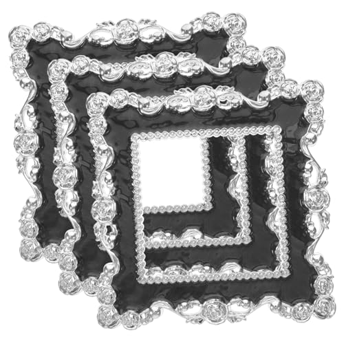 MOTHNUR 3 Stück Teiliges Resin Steckdosen Wandaufkleber Dekorative Schutzfolie mit Silberrand Schwarz DIY Licht Dekoration Einfach Anzubringen und Rückstandsfrei Entfernbar von MOTHNUR