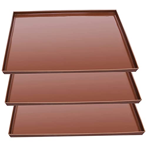 MOTHNUR 3 Stück Teiliges Silikon Dehydrator Matte Wiederverwendbare Hitzebeständige Backmatte mit Erhöhtem Rand für Obsttrockner und Gemüse Dörrgerät Spülmaschinenfest Antihaftbeschichtet von MOTHNUR