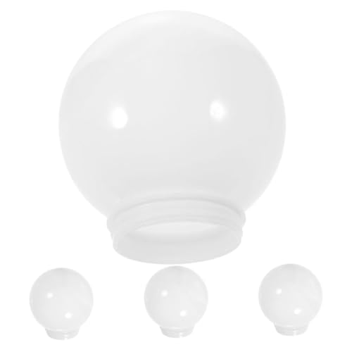 MOTHNUR 4 Stück Acryl Kugel Lampenschirm Outdoor Lichtabdeckung Dekorativ Wetterfest Einfache Montage Sphärisch Lampenzubehör Ersatz für Gartenlampen von MOTHNUR