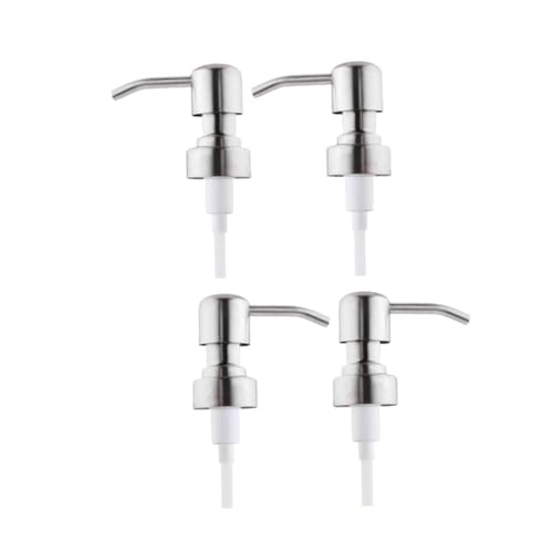 MOTHNUR 4 Stück Edelstahl Seifenspender Pumpkopf Gewinde Rostfrei Lotion Emulsionspender Ersatz für Badezimmerflaschen Einfache Pressfunktion Langlebig von MOTHNUR