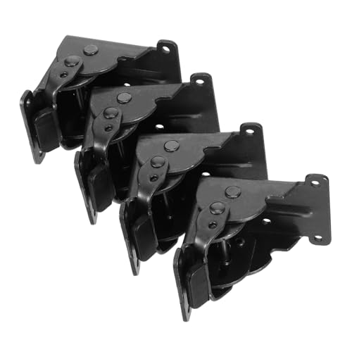 MOTHNUR 4 Stück Heavy Duty Klappscharnier Selbstverriegelndes Metallbeschlag Faltbar für Möbel Beine Tisch Bett DIY Montage Schwarz von MOTHNUR