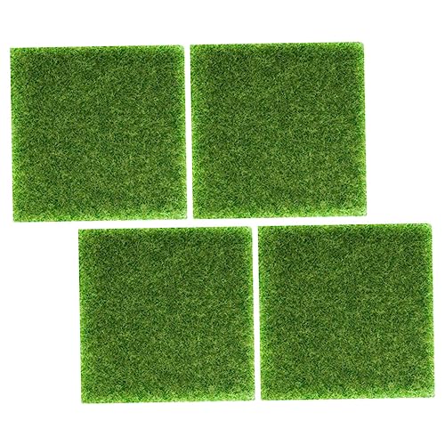 MOTHNUR 4 Stück Künstliche Grasmatte Imitation Grass für Miniaturgarten DIY Dekoration Bonsai Garten und Wohnraumgestaltung von MOTHNUR