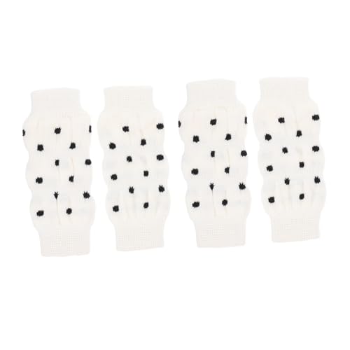 MOTHNUR 4 Stück Teiliges Atmungsaktive rutschfeste Haustier Beinstulpen mit Süßem Muster Verschleißfeste Hundebeinsocken für Kleine Hunde Schützende Leg Warmers gegen Kälte und Schmutz von MOTHNUR