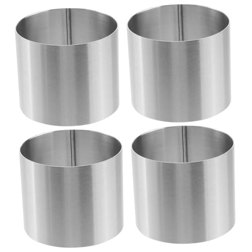 MOTHNUR 4 Stück Teiliges Edelstahl Mousse Ring Runde Kuchenringe Antihaft Backform für Torten Kekse und Dessert DIY Backen Küchenhelfer von MOTHNUR