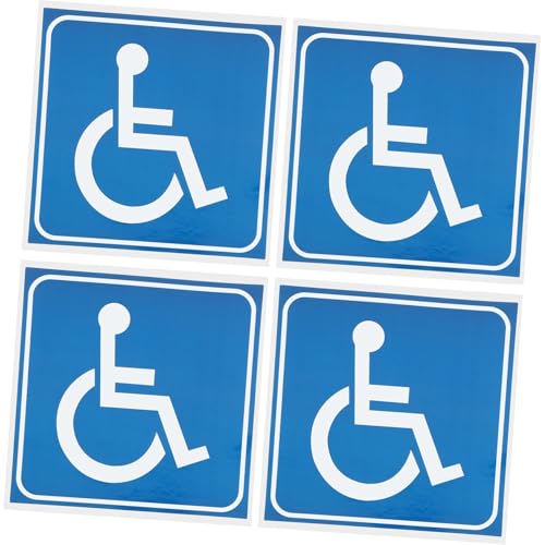 MOTHNUR 4 Stück aufkleber Wasserfeste Behinderten symbole Selbstklebende Barrierefreie Zugangsschilder Einfache Montage für Türen Fenster und Schilder von MOTHNUR