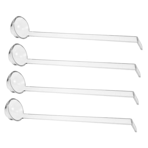 MOTHNUR 4 Stücke Teiliges Kleine Klare Kunststoff-löffel mit Langem Ergonomischem Griff für Saucen Dressings Fruchtsäfte Cocktailpartys Wiederverwendbar Platzsparend Geeignet für von MOTHNUR