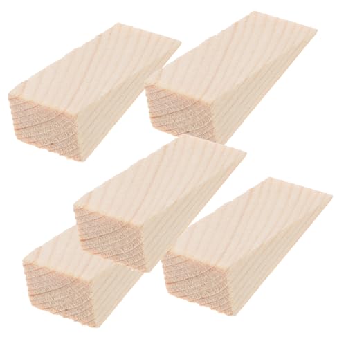 MOTHNUR 5 Stück Teiliges Holz Türkeil aus Stabilem Lindenholz Rutschfester Türstopper für Schwere Haustüren Kratzfester Türhalter Geeignet für Teppich Holz Fliesen und Beton Sicherer von MOTHNUR