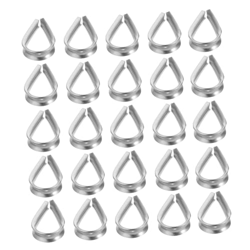 MOTHNUR 50 Stück Teiliges Edelstahl Rope Thimble Schwerlastfähig Schützt Drahtseile vor Abrieb Glatte Kanten für Langlebige Seilschlaufen für Rigging Abschleppen und Marineeinsatz von MOTHNUR