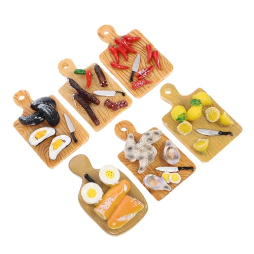 MOTHNUR 6 Stück Teiliges Kühlschrankmagnet Lebensmittel Motiv aus Resin Kreative für Kühlschrank und Magnettafel Realistische Schneidebrett Dekoration für Küche und Büro von MOTHNUR