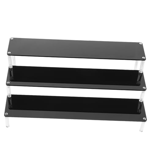 MOTHNUR Acryl Display Regal Stöckig Schwarz Vielseitiger Organizer für Handwerk Desserts Sammlungen und Kosmetik Glatte Oberfläche Praktische Aufbewahrung für Küche Büro und Bad von MOTHNUR