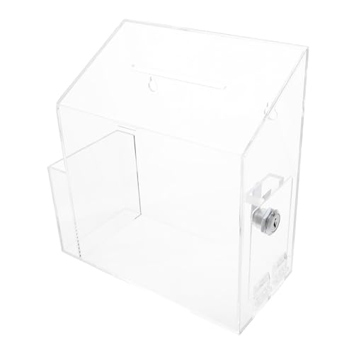 MOTHNUR Acryl Spendenbox mit Schloss Transparente Sammelbox für Vorschläge und Abstimmungen Kompakte Kartensammelbox für Büro Vereine und Wohltätigkeitsaktionen Platzsparendes Design von MOTHNUR