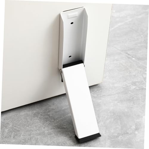 MOTHNUR Adhäsiver Türstopper mit Klappbarem Fuß Edelstahl Kick down Türhalter ohne Bohren Selbstklebend Platzsparend Rutschfest für Haushaltstüren Einfache Montage Weiß von MOTHNUR