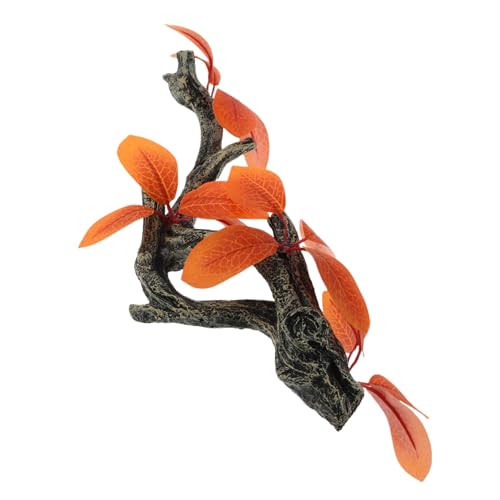 MOTHNUR Aquarium Dekoration Resin Ornament Naturnahe Reptilien Terrarienpflanze Langlebige Versteckmöglichkeit für Reptilien Klein Vielseitig Einsetzbar Naturgetreues Bonsai für Aquarium von MOTHNUR