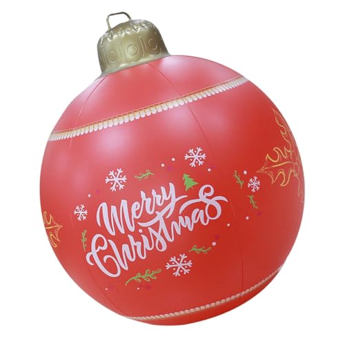 MOTHNUR Aufblasbare Weihnachtskugel Dekoration Wetterfest Große Rote Festliche Outdoor Ornament Für Garten Weihnachtsfeier Stimmungsvolle Weihnachtsbaum Deko von MOTHNUR