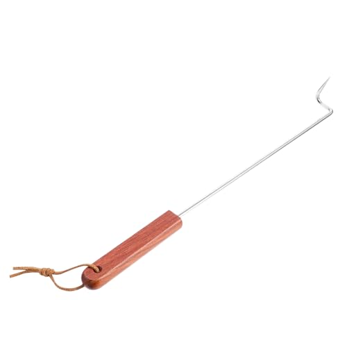 MOTHNUR Barbecue Fleischwender aus mit Hitzebeständigem Holzgriff Grillgabel mit Pigtail Design zum Sicheren Wenden von Fleisch Küchenwerkzeug für Grill und Bbq von MOTHNUR