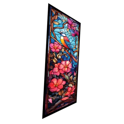 MOTHNUR Bunte Statische Haftfolie mit Vogel Blumenmuster Selbsthaftende Fensterfolie ohne Klebstoff Blickdichte PVC dekorfolie für Bad Büro Wohnzimmer Einfache Montage und Rückstandslos MOTHNUR Bunte Statische Haftfolie mit Vogel Blumenmuster Selbsthaftende Fensterfolie ohne Klebstoff Blickdichte PVC dekorfolie für Bad Büro Wohnzimmer Einfache Montage und Rückstandslos von MOTHNUR