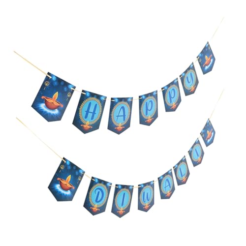 MOTHNUR Diwali Papierbanner Blau Wiederverwendbar Robust Festlich Hängend Für Partydekoration Feierlichkeiten Fenster Wand Türen von MOTHNUR