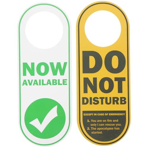 MOTHNUR Doppelseitiger Türanhänger aus Robustem PVC Hotel und Büro Türschild mit Humorvollem Englischem Design Wiederverwendbar und Langlebig für Zimmertüren von MOTHNUR