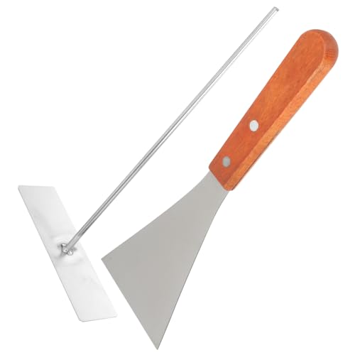 MOTHNUR Edelstahl Crepe Spreader und Pfannenwender Teilig Ergonomische Pancake Maker Werkzeuge zum Einfachen Wenden und Gleichmäßigen Verteilen von Teig für Pfannkuchen und Omeletts von MOTHNUR