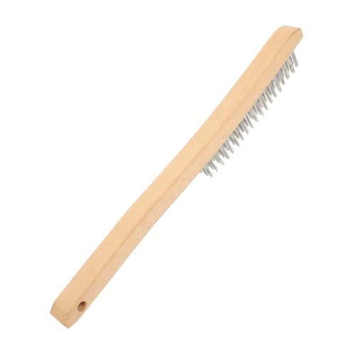 MOTHNUR Edelstahl Drahtbürste mit Holzgriff Ergonomisch Rostentfernende Reinigungsbürste für Langlebig Vielseitig Einsetzbar Komfortable Handhabung von MOTHNUR