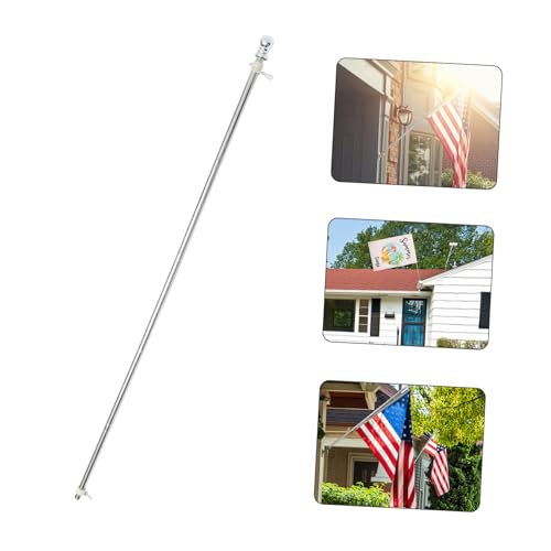 MOTHNUR Edelstahl Fahnenmast mit Drehbarem Anti Wind Ring Wetterfester Outdoor Flaggenstab für Garten Terrasse und Party Robustes Abnehmbares Fahnenmast Zubehör von MOTHNUR