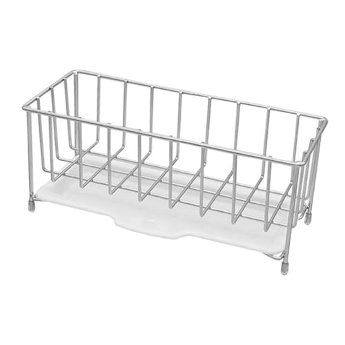 MOTHNUR Edelstahl Schwammhalter Küchenspüle Organizer Multifunktionaler Abtropfkorb Waschbecken Sieb für Schwamm Seife Bürste Handtuch Aufbewahrung Küchenzubehör von MOTHNUR