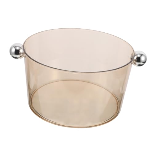 MOTHNUR Eis Eimer Eiswürfelbehälter Für Gefrierschrank Terrasse Eiseimer Eced Fresh Eimer Weincocktaillieferungen Badewanne Getränke Eiswürfelspeicher Eiskübel Weinkübel Acryl Hellbraun von MOTHNUR
