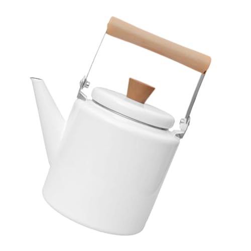 MOTHNUR Emaillierter Wasserkessel mit Holzgriff Hitzebeständig Handlich Geeignet für Induktionsherd Elektro und Gasherd Robuster Teekessel im Japanischen Stil für Tee und von MOTHNUR