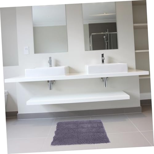MOTHNUR Extra Dicker Chenille Badezimmerteppich rutschfest Waschbar Saugfähig Weicher Badvorleger Dunkelgrau für Wohnzimmer Schlafzimmer Flur Indoor Mat MOTHNUR Extra Dicker Chenille Badezimmerteppich rutschfest Waschbar Saugfähig Weicher Badvorleger Dunkelgrau für Wohnzimmer Schlafzimmer Flur Indoor Mat von MOTHNUR