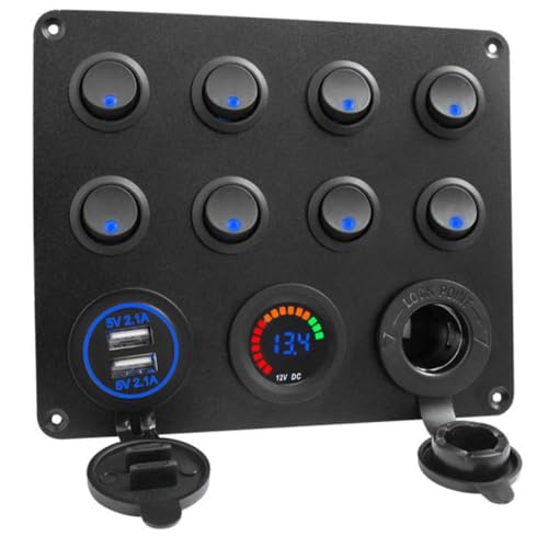 MOTHNUR Fach Kombinationspanel mit Wasserdichtem Digitalem Voltmeter Dualen USB Ladeports und Leichter Steckdose für Wohnmobil Boot Caravan und Suv MOTHNUR Fach Kombinationspanel mit Wasserdichtem Digitalem Voltmeter Dualen USB Ladeports und Leichter Steckdose für Wohnmobil Boot Caravan und Suv von MOTHNUR