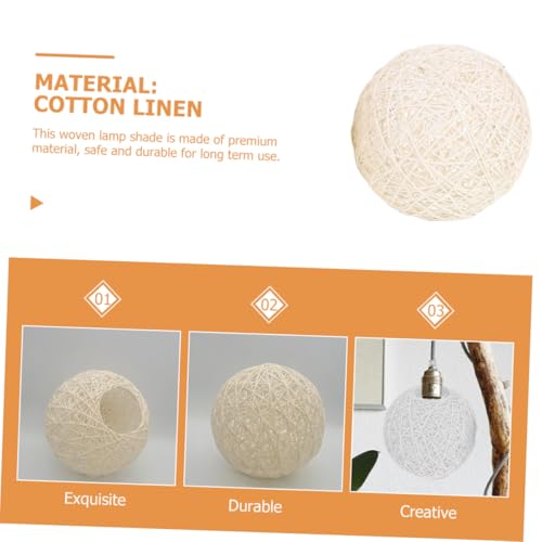 MOTHNUR Geflochtener Lampenschirm aus Strohrattan Rustikaler Hängelampen schirm Natürlicher Boho Stil Weißer Deckenlampenschirm Langlebige Pendelleuchte Abdeckung für Wohnzimmer von MOTHNUR