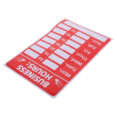 MOTHNUR Geschäftszeiten Schild Aufkleber Wiederschreibbar Selbstklebend Wetterfest PVC Langlebig für Bank Büro Laden Restaurant und Schönheitssalon Rotes Design Einfache Anwendung MOTHNUR Geschäftszeiten Schild Aufkleber Wiederschreibbar Selbstklebend Wetterfest PVC Langlebig für Bank Büro Laden Restaurant und Schönheitssalon Rotes Design Einfache Anwendung von MOTHNUR