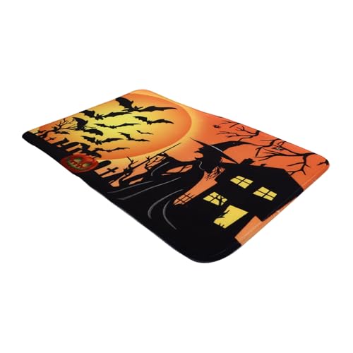 MOTHNUR Halloween Fußmatte rutschfest mit Dekorativem Wasserabsorbierendem Bodenbelag Langlebig und Sicher Kreatives Halloween Motiv für Eingangsbereich und von MOTHNUR