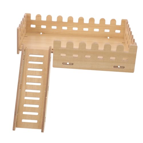MOTHNUR Hamster Plattform Holz Basis Käfig mit Leiter Climbing für Hamster Meerschweinchen Aktives Training und Schlafbereich Zubehör von MOTHNUR
