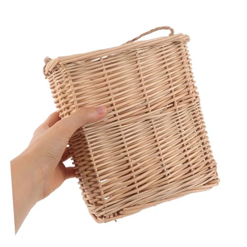 MOTHNUR Handgefertigter Handgewebter Wicker Wandkorb Robustes Kleines Hängendes Weidenkorb Regal für Küche Esszimmer Vielseitige Wandaufbewahrung Rustikaler Landhausstil für Türen und von MOTHNUR