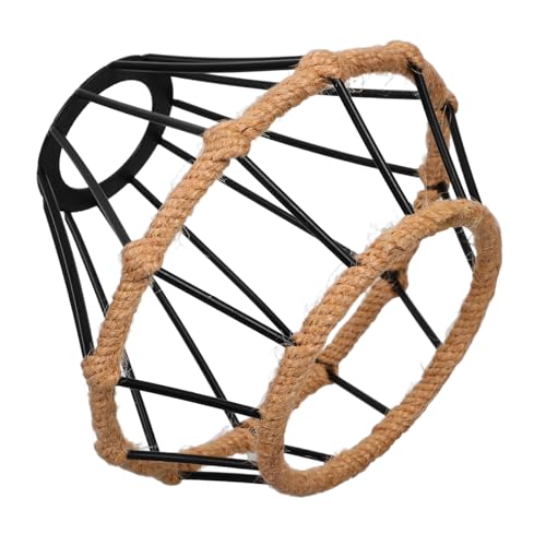 MOTHNUR Handgefertigter Macrame Lampenschirm mit Vintage Schmiedeeisenrahmen Fassung Kompatibel Dekorativer Lampenschutz für Decken Tischleuchten Rustikaler Landhausstil Robust und von MOTHNUR
