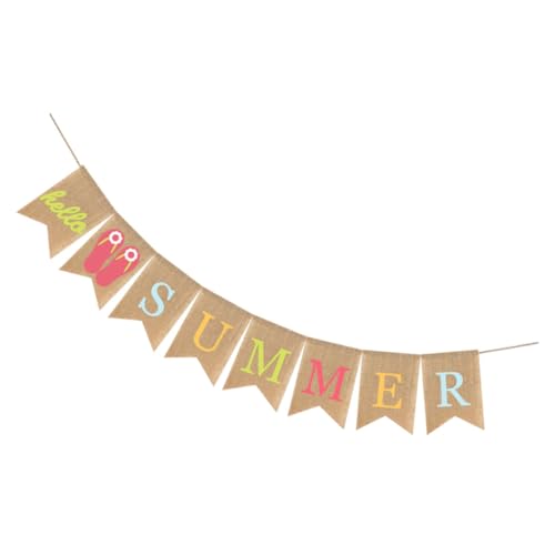 MOTHNUR Hawaiian Party Wimpelkette aus Leinen Mehrfarbige Sommer Strand Deko Einfache Tragbare Girlande für Geburtstagsfeier und Outdoor Events Langlebige Partydekoration von MOTHNUR