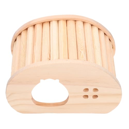 MOTHNUR Holz Hamsterhaus mit Leiter Natürliches Kleintier Versteckhaus Sicheres Kauspielzeug für Hamster und Zwerghamster Spielplatz und Rückzugsort für Kleine Haustiere von MOTHNUR