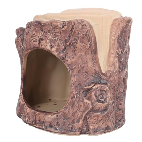 MOTHNUR Keramik Hamsterhaus Sommernest aus Langlebiger Keramik Wasserdichtes Leicht zu Reinigendes Nagetier Schlafhöhle mit Walddesign für Hamster und Kleine Kleintiere von MOTHNUR