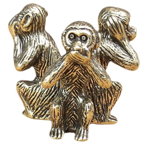 MOTHNUR Kupfer Figur AFFE Skulptur Deko Tierfigur Schreibtisch Ornament Kreative Affen Statue für Wohnzimmer Büro Kaffeehaus Teetisch Dekoration Langlebig und Detailreich von MOTHNUR